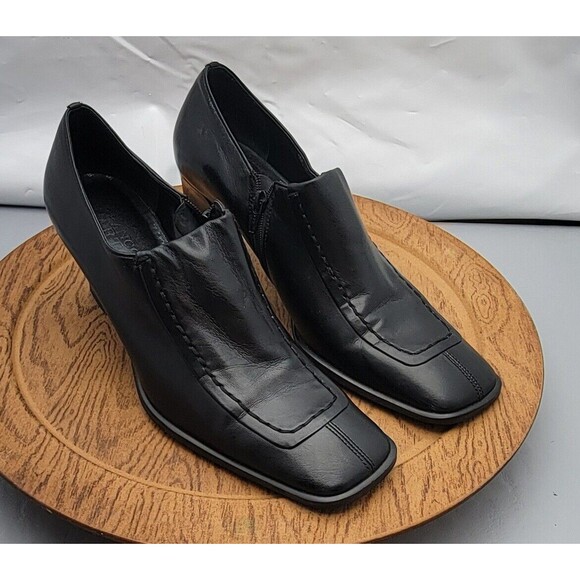 Franco Sarto Black Side Zip  Shoes 2" heel  Brazil Woman's Size 7.5M - Picture 1 of 14